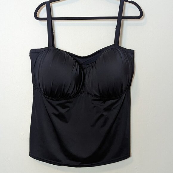 Swimsuits For All Empire Balconette Tankini Top Size 24 Black - Picture 2 of 8
